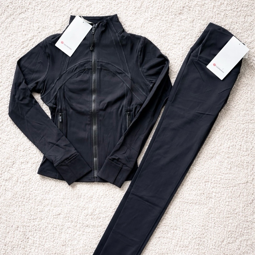 Lululemon Black Define Jacket & Align Leggings Matching Set Size 6 - NWT